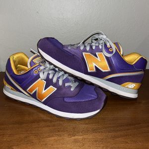 New Balance 574 Stadium Jacket Running Shoes Mens 9.5 Womens 11 LSU LA Lakers